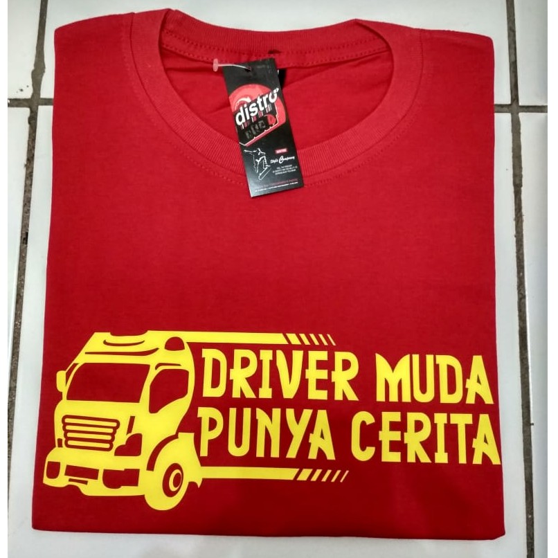 KAOS DRIVER MUDA DRIVER SUPIR BUS TRUK TRUCK LENGAN PENDEK MERAH DRIVER