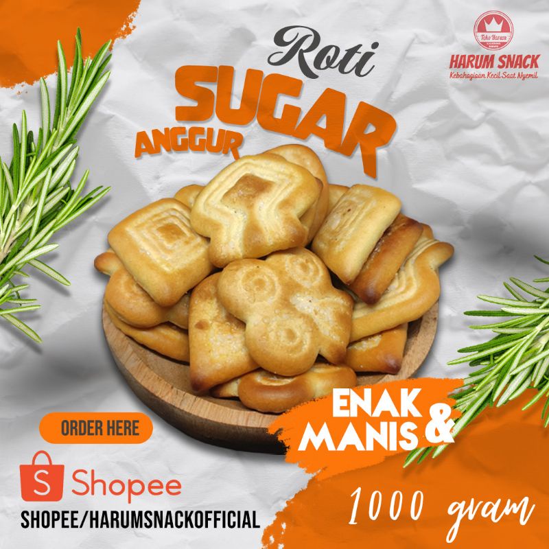 roti sugar anggur 1000gram  harum snack official  snack kiloan cemilan manis