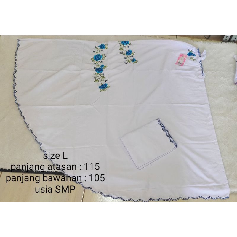 mukena anak tanggung putih bordir