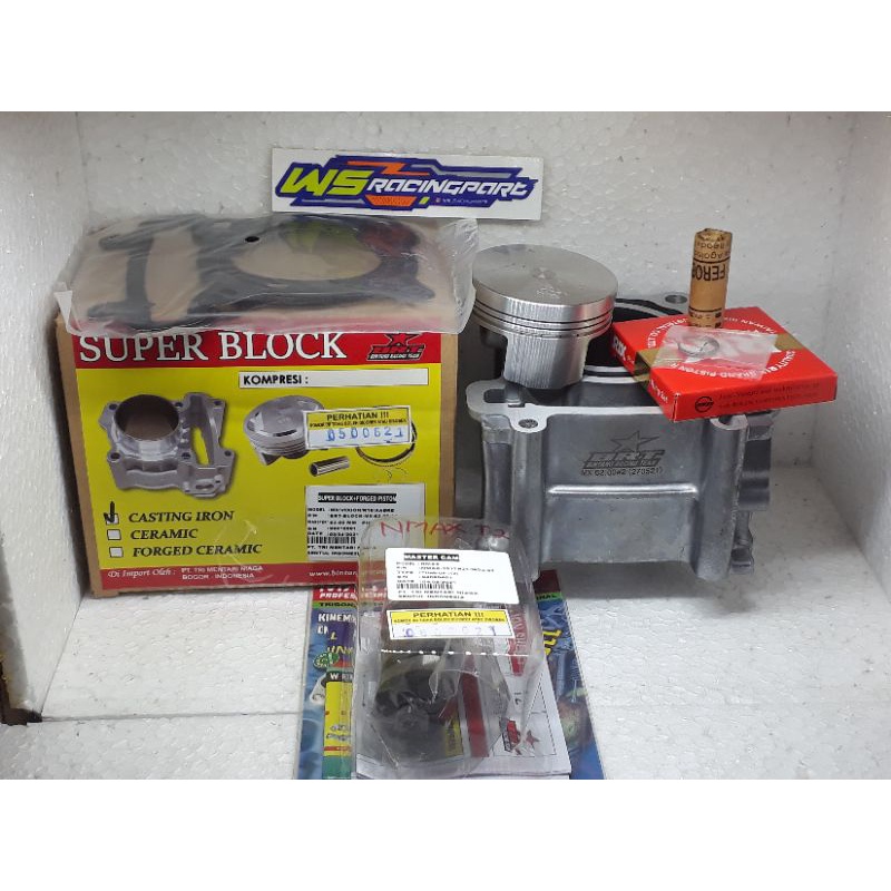 paket blok piston 62 cast iron noken as/master cam T2 NMAX OLD