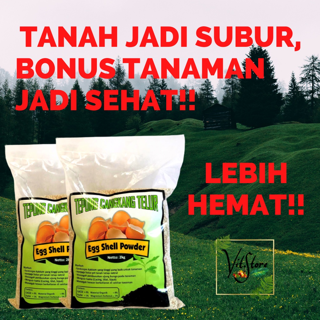 KEMASAN EKONOMIS!!! TANAH JADI SUBUR BONUS TANAMAN JADI SEHAT ~ TEPUNG CANGKANG TELUR 2Kg