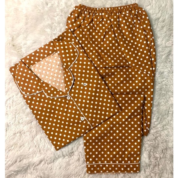 BAJU TIDUR WANITA / PIYAMA WANITA KATUN MOTIF POLKADOT CP