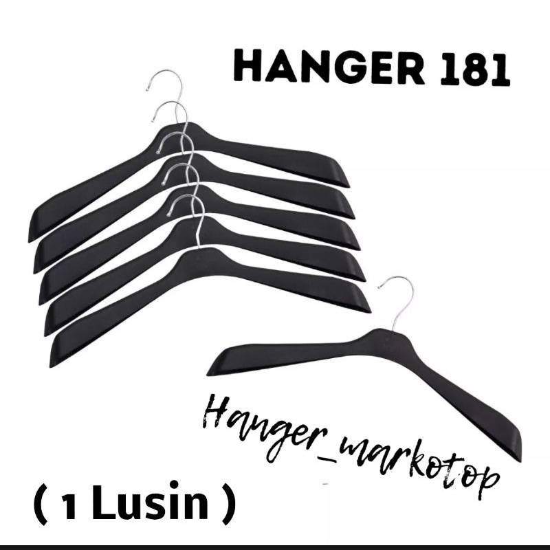 Hanger baju Distro 181Warna hitam 1lusin ( isi 12 pcs )