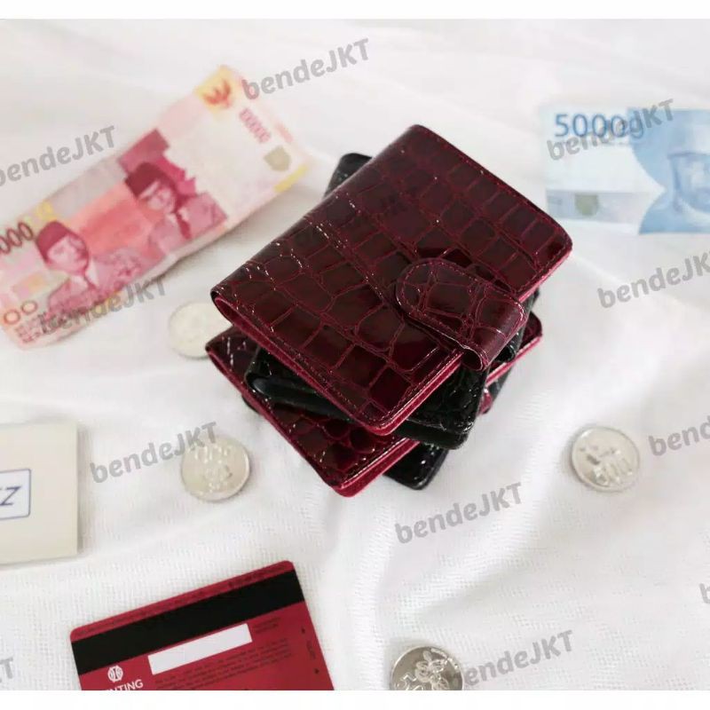 Dompet Kartu Motif Croco 14 Slot ada Slot Uang Kertas Motif Terlaris Fashion Korea