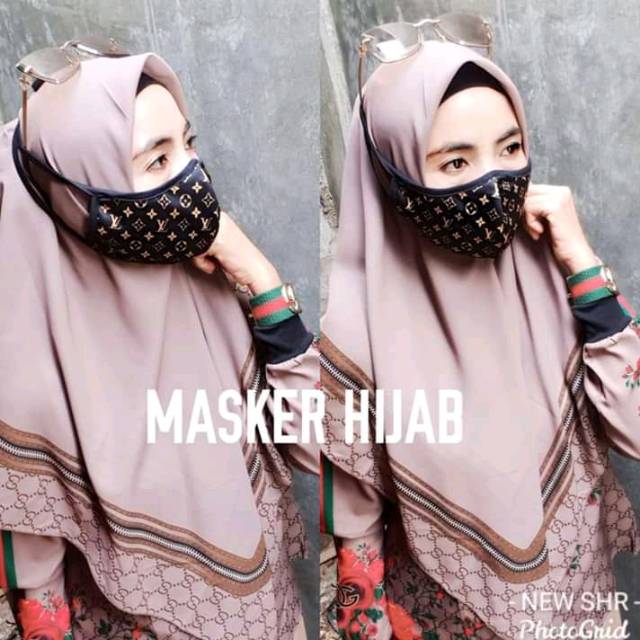 MASKER SHR ORI MOTIF LV DAN GUCCI BUNGA BAHAN HALUS