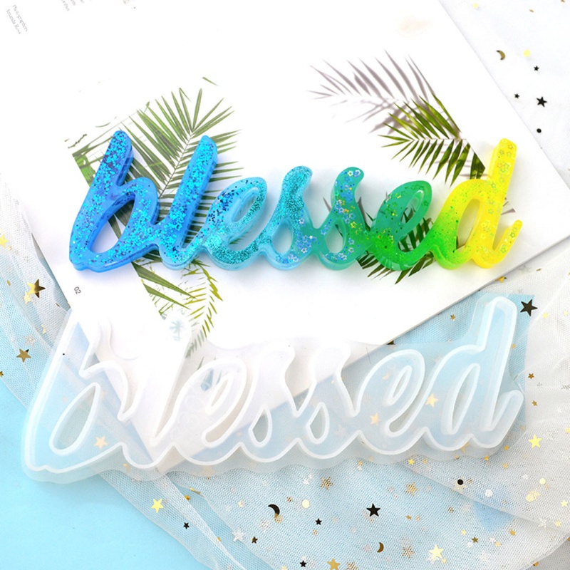 SIY  DIY Hello Blessed Live Letter Resin Casting Molds English Letters Love Pendant Silicone Jewelry Resin Mold Craft Tools