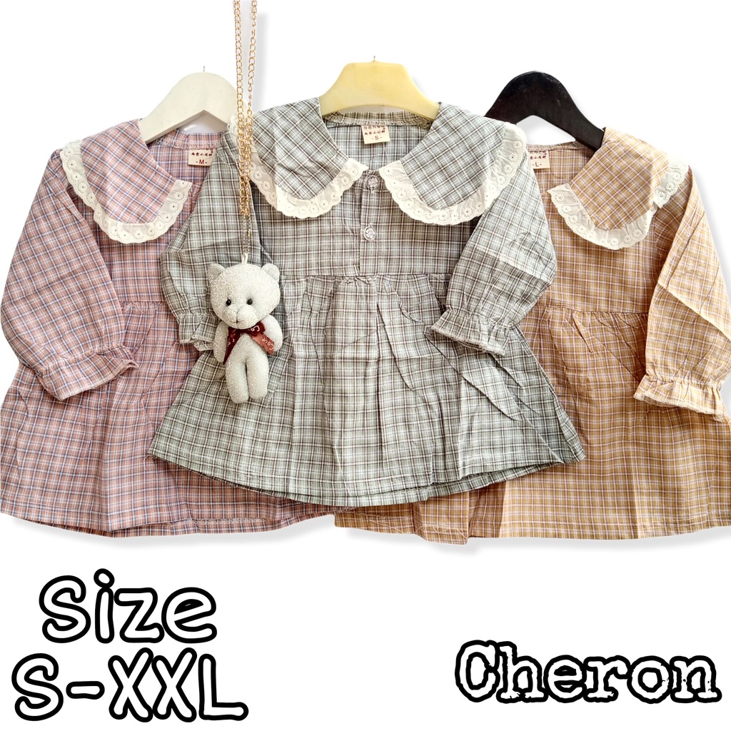 CHERON 21918 - Dress Bayi NewBorn Perempuan Pakaian Baju Dres Baby Anak Cewek Termurah Bahan Kaos Ka