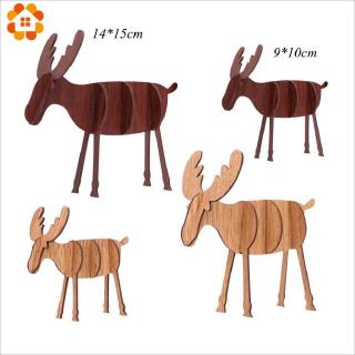 1Pc Ornamen Liontin Desain Rusa Bahan Kayu  untuk Dekorasi 