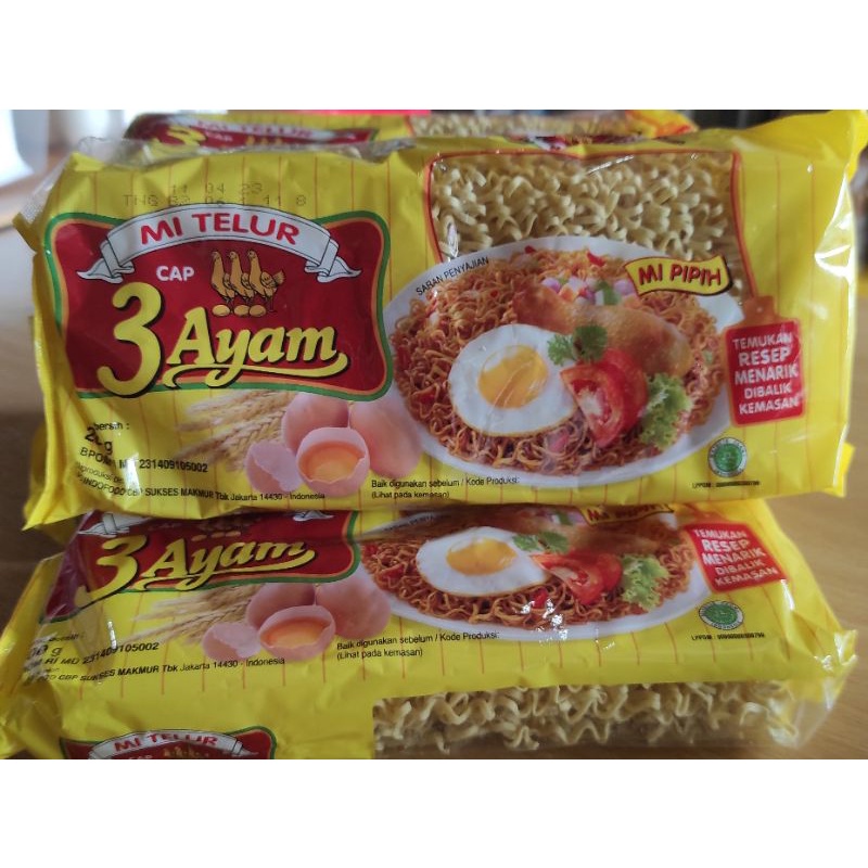 

Mie Telur Cap 3 ayam 200gr