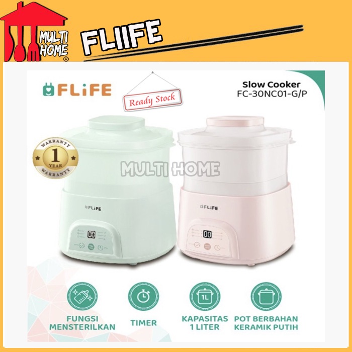 Slow Cooker Mukti Fungsi 6 in 1 Flife Fc-30Nc01 Kapasitas 1 Liter