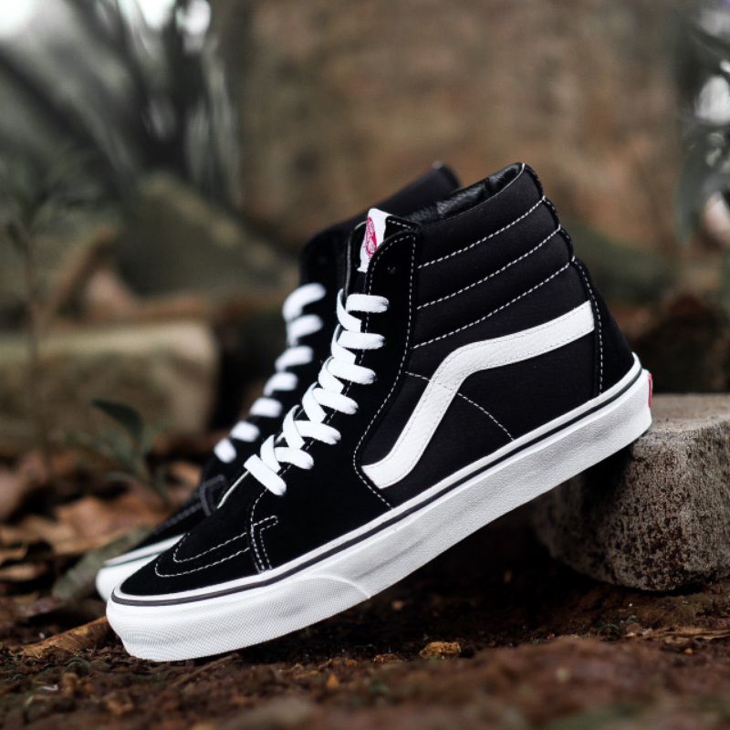 SALE  Vans Sk8 Hi Classic Black White Original - Vans Sk8 Hi Black White - Vans Sk8 Hi Classic Black