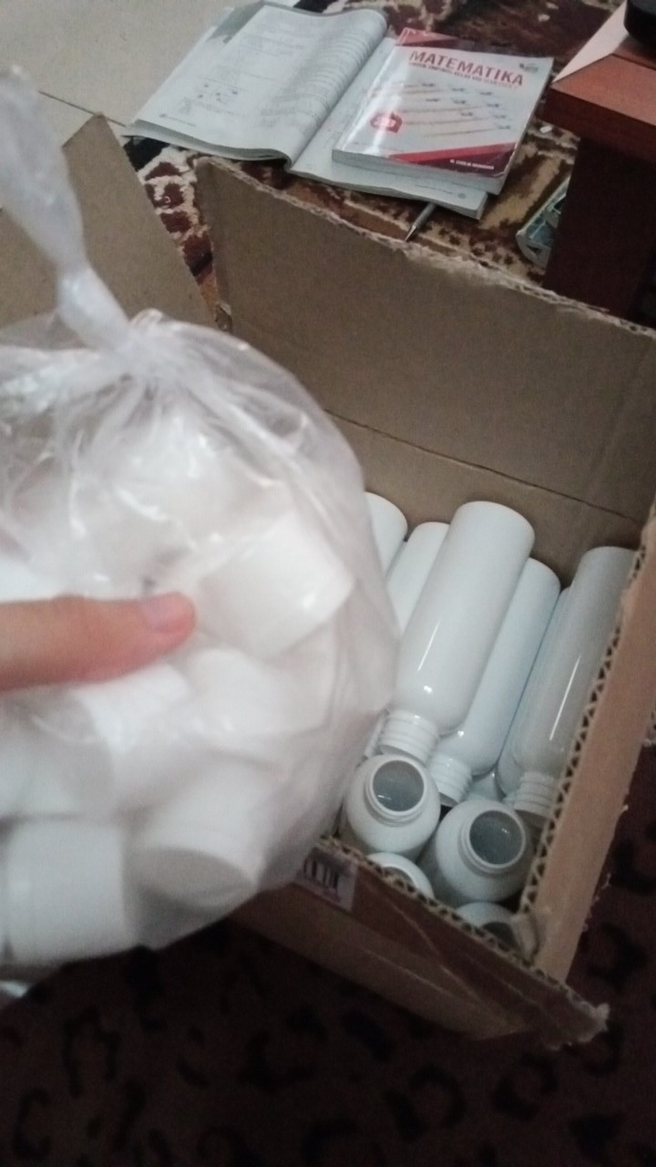 Botol 100 Ml Putih Susu Tutup Flip Top Putih Minimal 20 Pcs