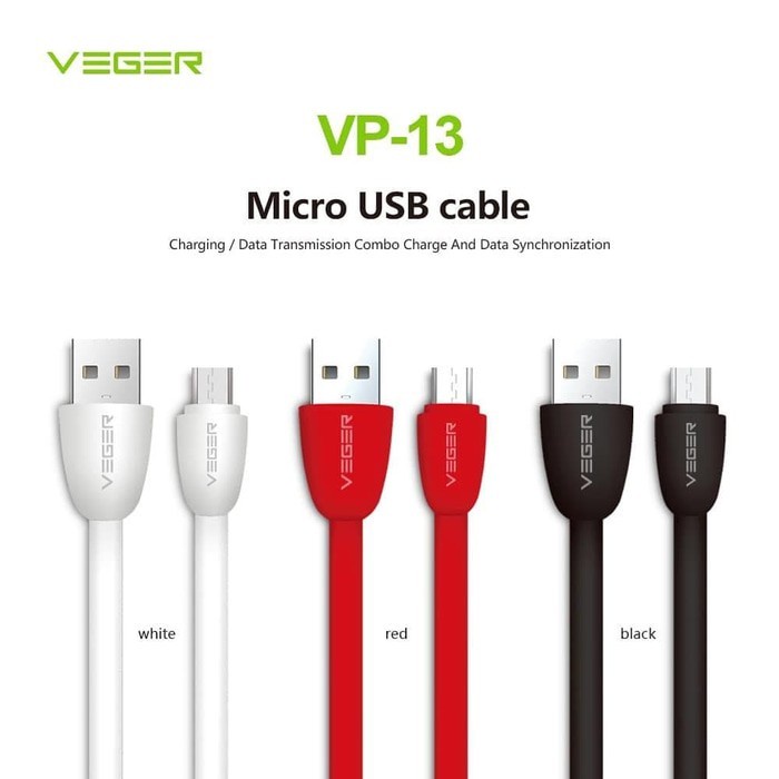 SALE Kabel Data VEGER VP-13 Micro USB - Fast Charging 2.4 A