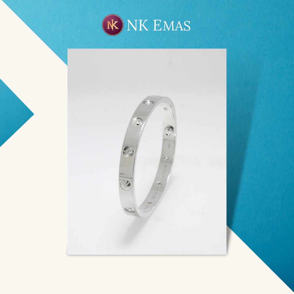 NK Emas Jewelry | Diamond Love Bangle | 18k