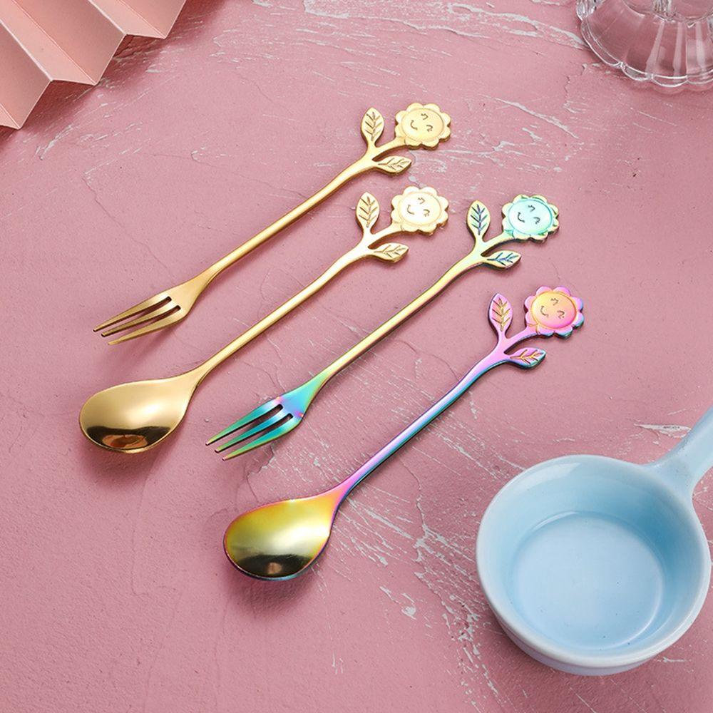 [Elegan] Sendok Teh Lucu Kreatif Mudah Dibersihkan Stainless Steel Alat Dapur Hadiah Pernikahan Hadiah Sendok Cangkir Aksesoris Dessert Spoon Fruit Fork