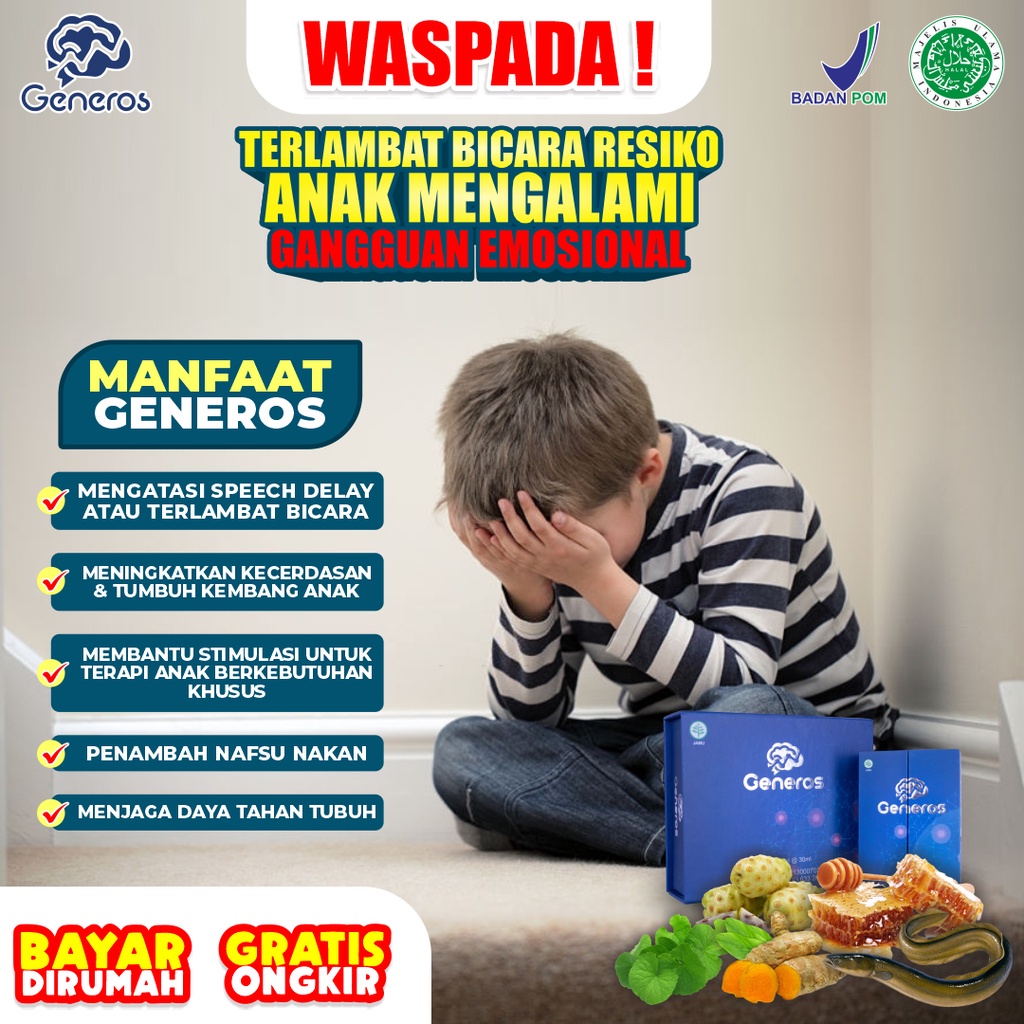 Generos Speech Delay Vitamin dan Nutrisi Otak Anak Original 1 Box