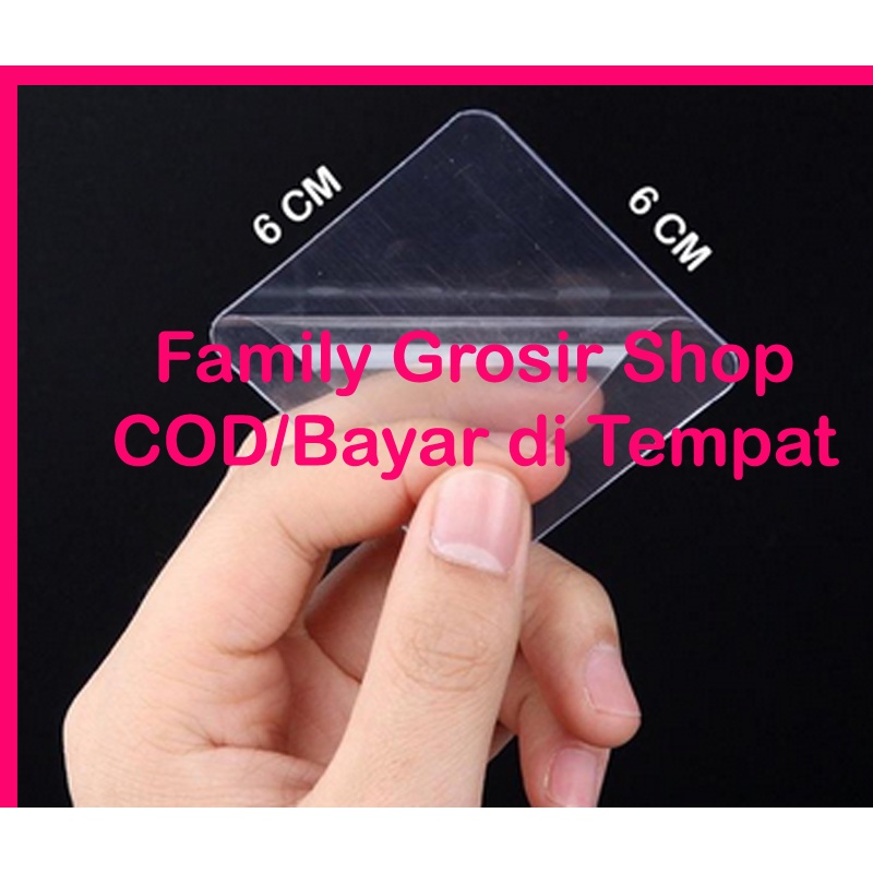 Double Tape KOTAK Transparan 6X6cm Isolasi 2 sisi