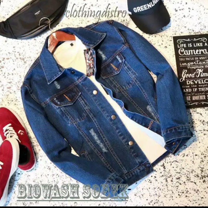 JAKET JEANS STYLE DESTROYED JAKET JEANS SOBEK