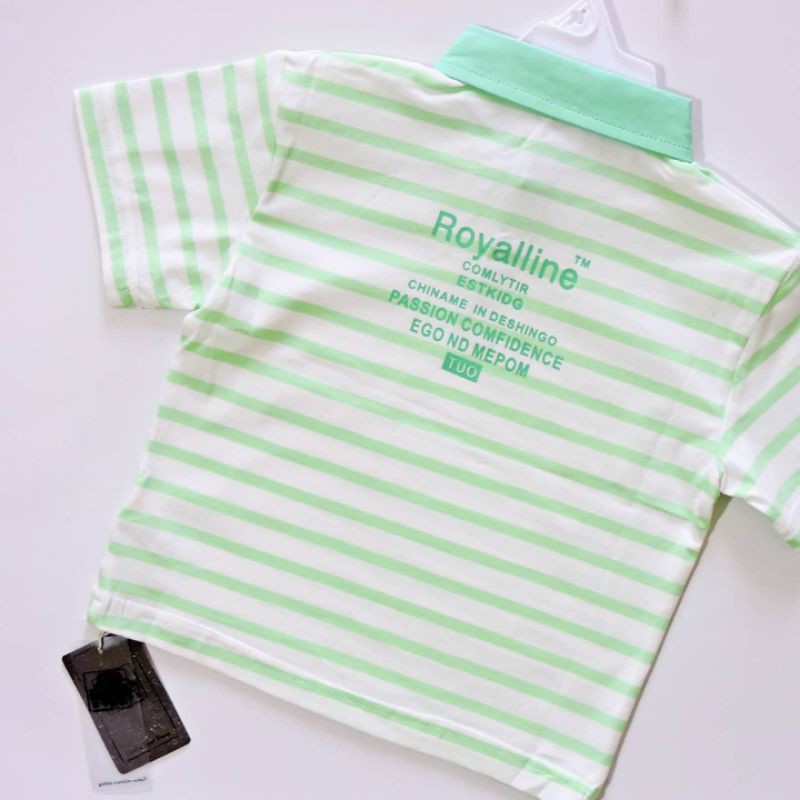 KAOS ANAK WANGKI ROYAL STRIPES IMPORT PREMIUM BOY/LAKILAKI/COWOK SUPER LEMBUT SALUR KERAH KEREN