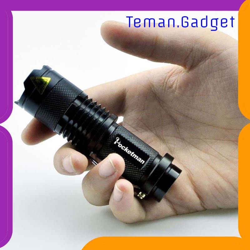 TG-IE184 TaffLED Senter LED 2000 Lumens Waterproof + Charger + Box Pocketman P1