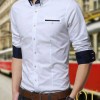 Kemeja terbaru coolman dewasa import putih slim fit O6C2 Tanpa Kerah Kerja Kantor lengan panjang pre