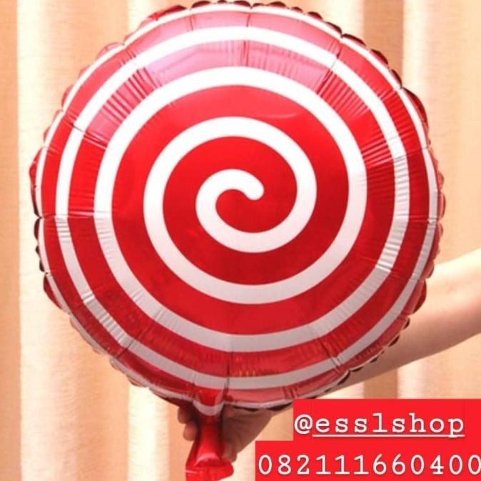 BALON FOIL MERAH PUTIH/ BALON SPIRAL MERAH PUTIH 45 CM