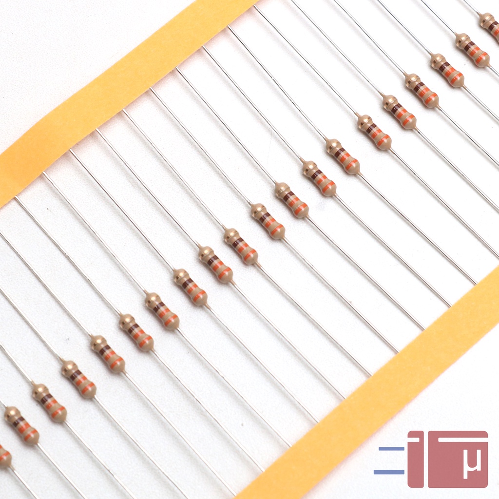 X10 Resistor 330R 330 Ohm 1/4W Karbon 5% Taiwan Kaki Tembaga