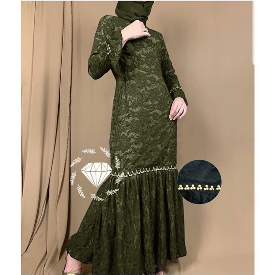 MAXI NURHALIZA MA | L - XXL MAXY GAMIS DRESS NURHALIZA DUYUNG BRUKAT JUMBO BIGISIZE 2 UKURAN