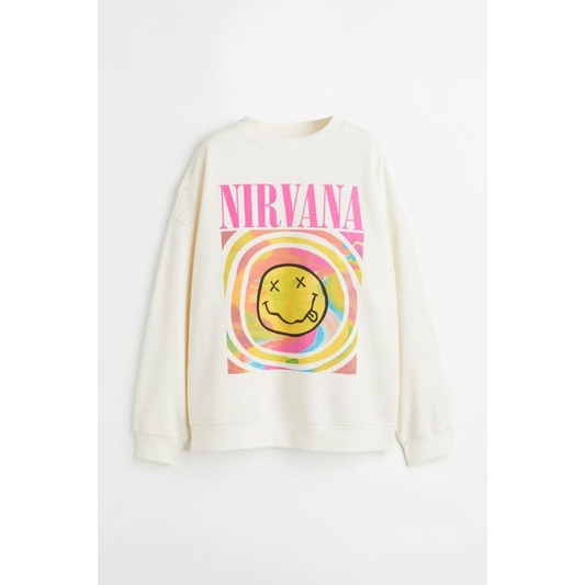 Crewneck H&amp;M Nirvana black Nirvana Ranbow
