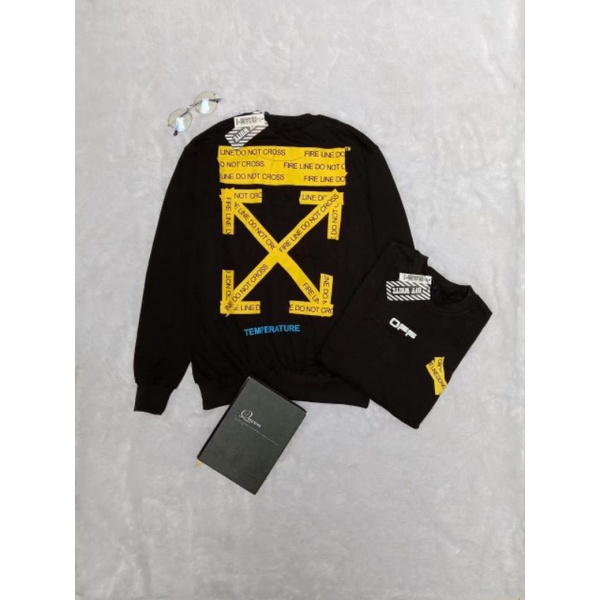 Crewneck Sweater Pria Wanita - Sweter Crewneck Off White Terlaris