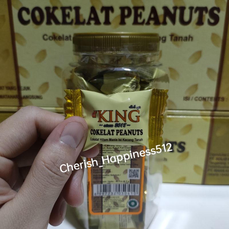 1 Kotak Isi 4 Toples D'KING Bonibol Cokelat Kurma, Cokelat Peanuts (Kacang) dan Hazelnut