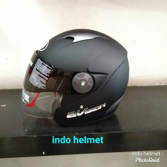 HELM KYT 2 VISION SOLID BLACK DOFT ORI KYT 2 VISION GRATIS BUBLE WRAP
