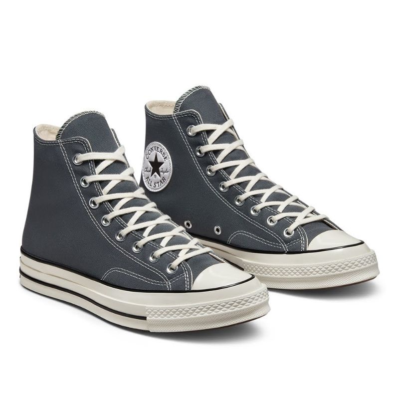Sepatu Sneakers Pria CONVERSE Chuck 70 High Iron Grey Egret Black Original A01449C