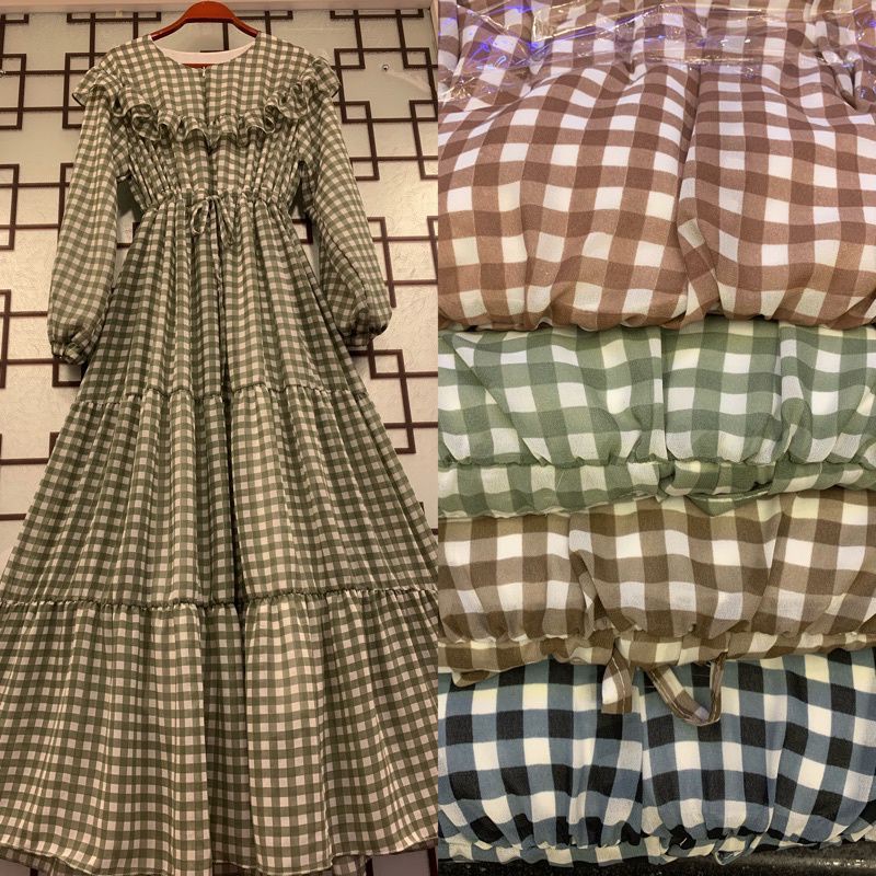 ( COD )gamis ceruty gamis kotak variasi baru by yuri