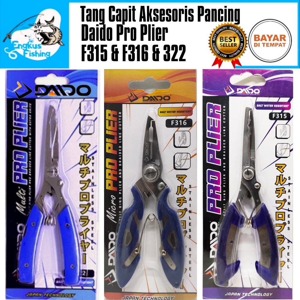 Tang Capit Aksesoris Pancing Daido Multi Pro Plier F315 ,F316 &amp; F322 Salt Water Resistant Murah - Engkus Fishing