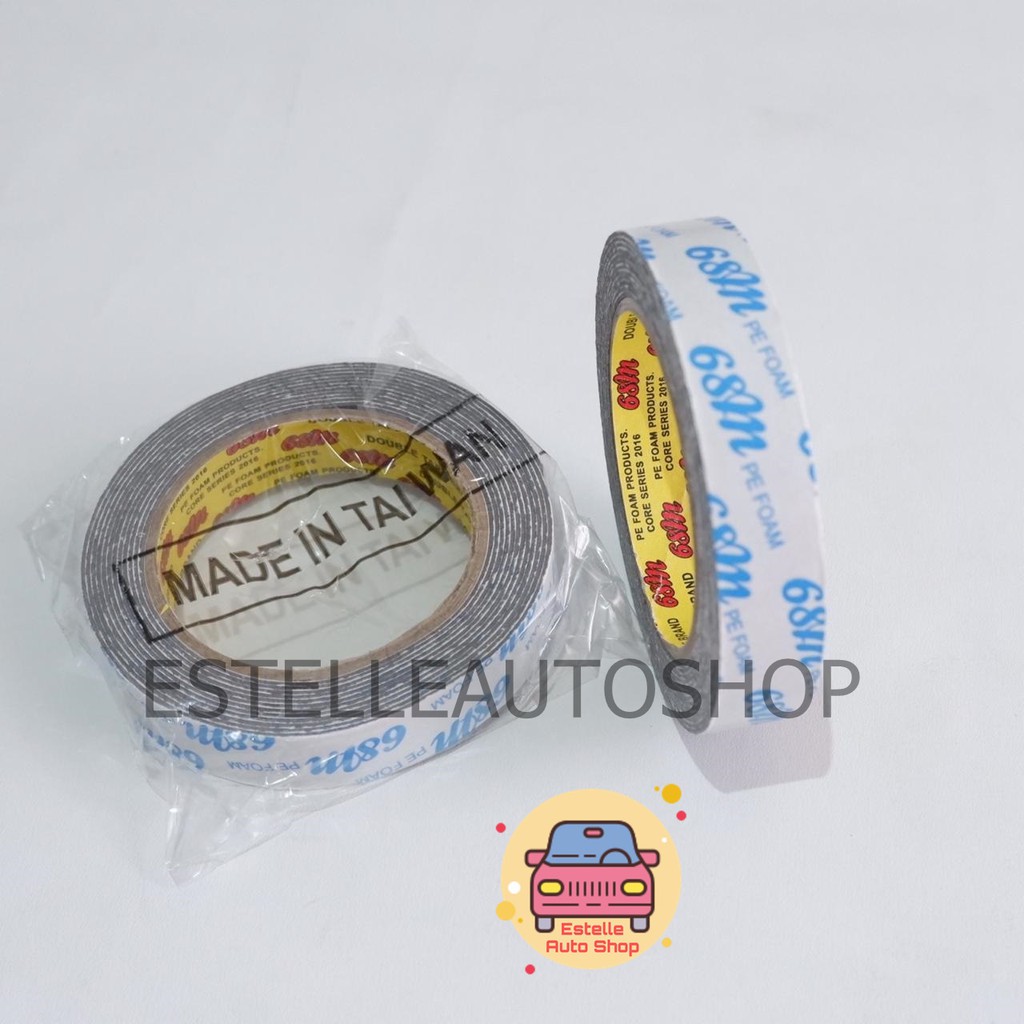 

LEM PEREKAT DOUBLE TAPE 68M - LEM BOLAK BALIK 68M PE FOAM PUTIH