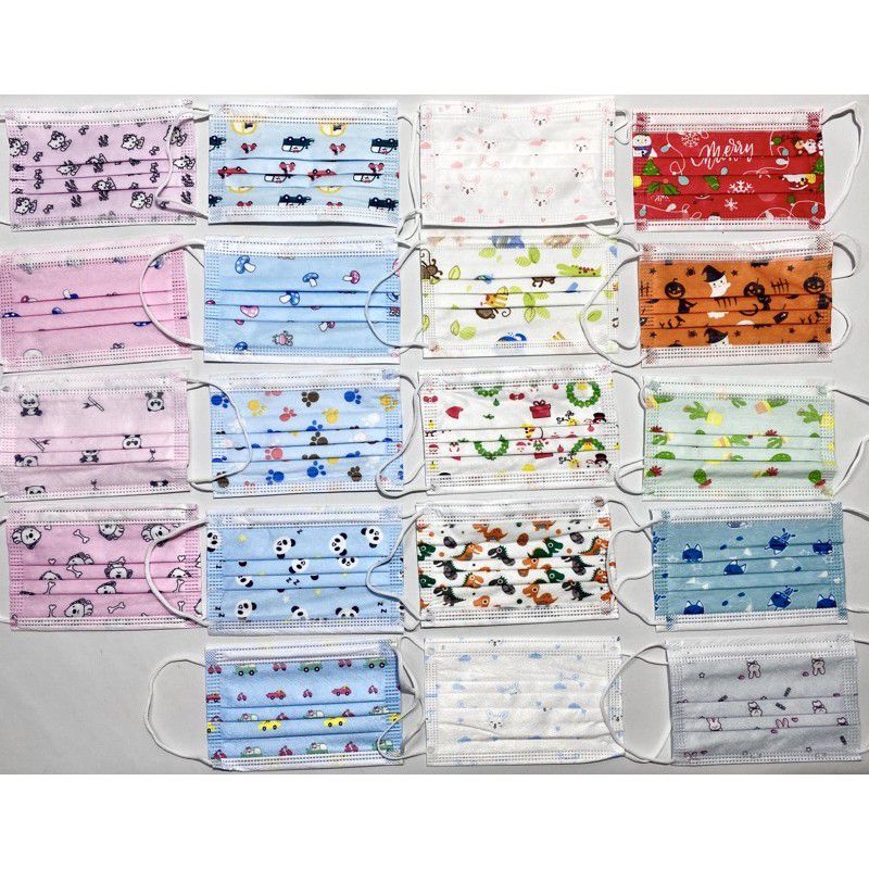 [ bisa COD] ~ MASKER ANAK 3 PLY 10 PC/ pack motif kartun masker telinga anak