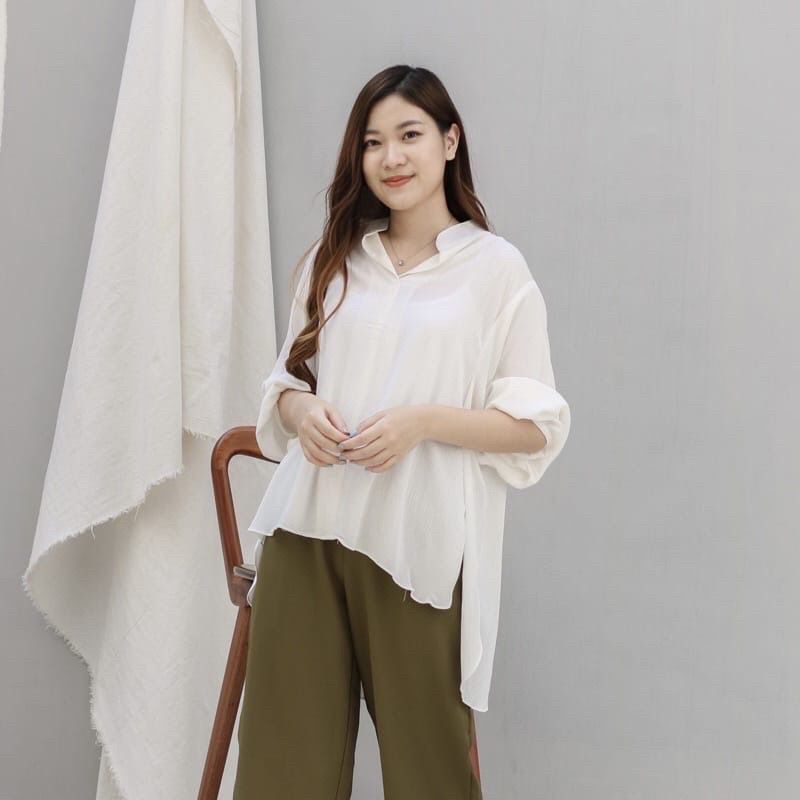 Naomi Blouse Crinkle - Blouse Wanita - Blouse Korean Style - Atasan Wanita