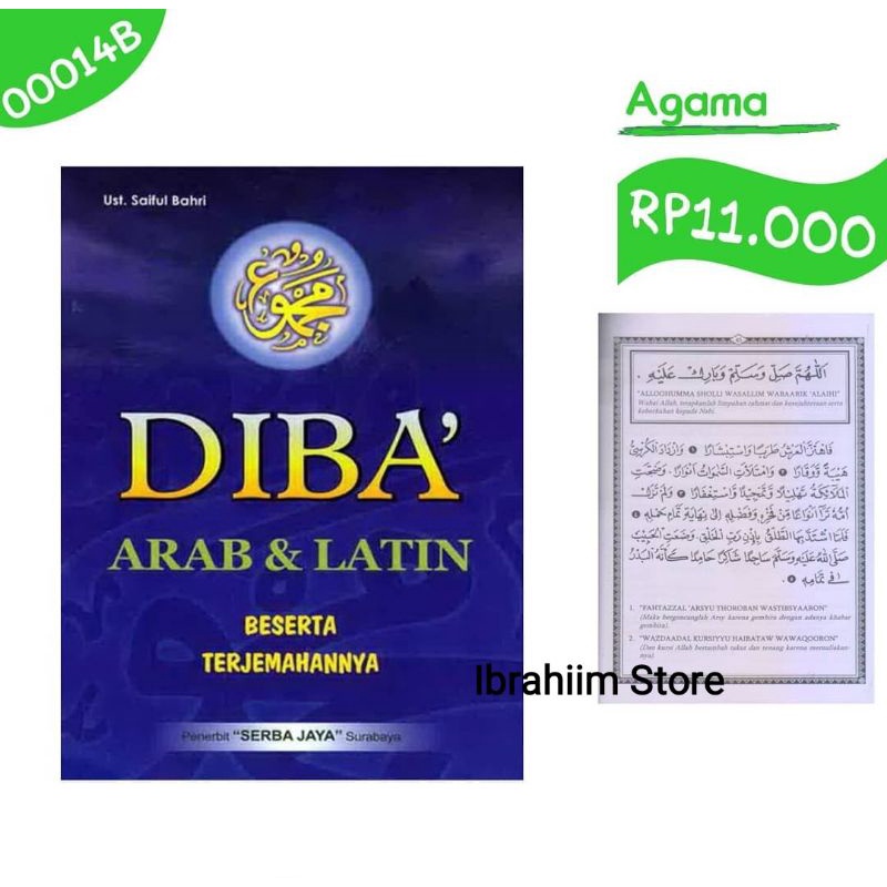 BUKU DIBA ARAB DAN LATIN BESERTA TERJEMAHAN LENGKAP