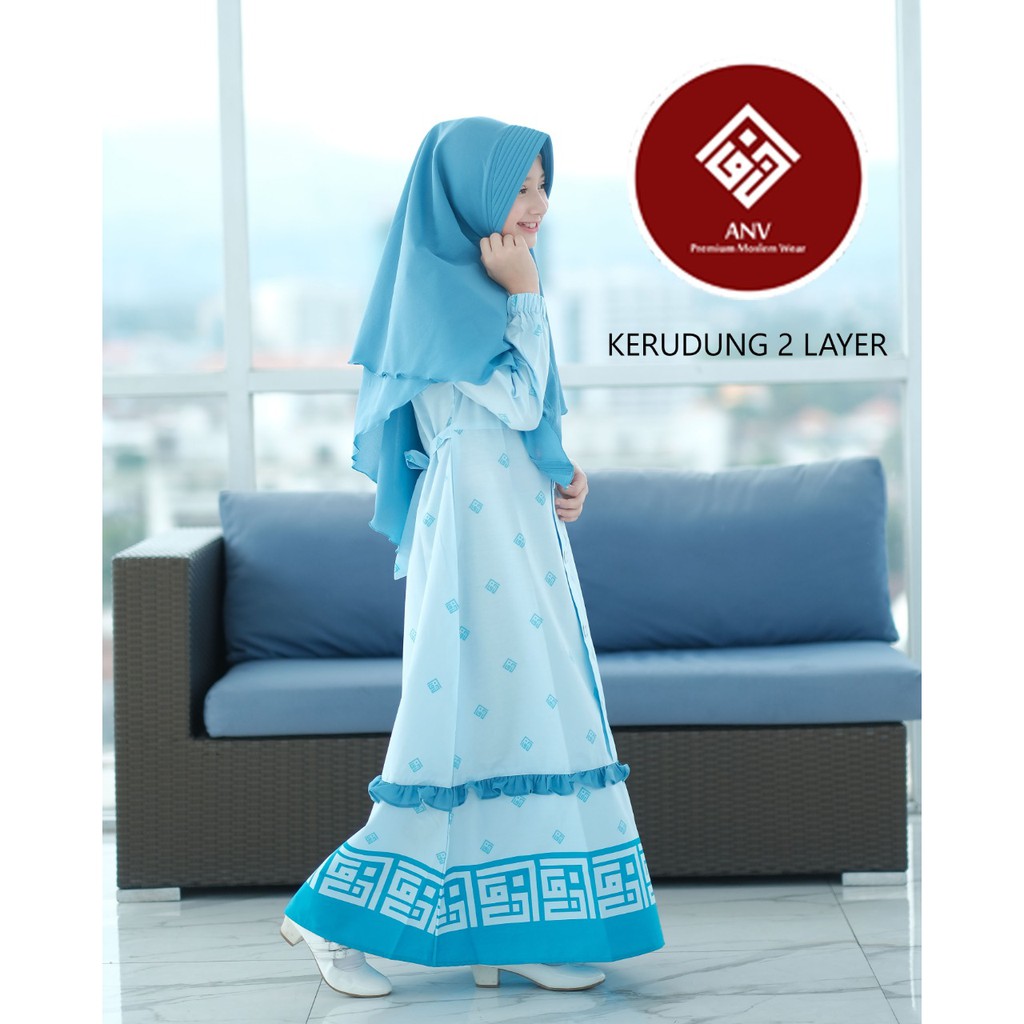 GAMIS ANAK NAYARA PLUS KERUDUNG ORIGINAL ANV KIDS USIA 2-6 TAHUN