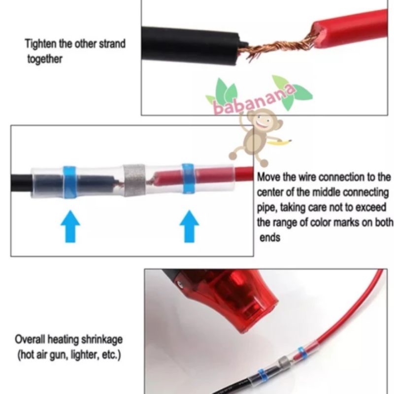 50pcs solder waterproof connector anti air splice ip64 join cable heatshrink