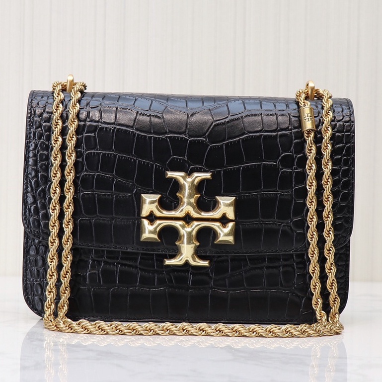 [Instant/Same Day]77044  size:19cm/25cm   Original TB ELEANOR Small Crocodile Pattern Shoulder Bag Crossbody Bag   dfb