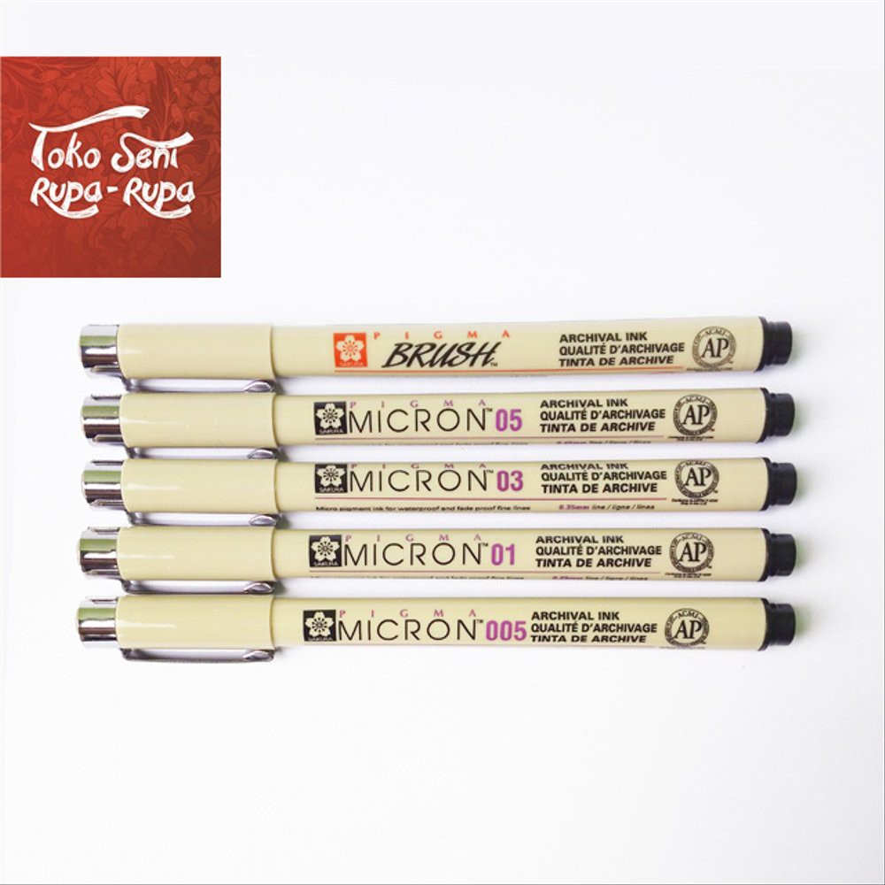 

Pulpen Micron - Micron Pen satu Set Isi 5pcs - Pulpen Drawing - Pulpen Komik - Pulpen Ilustrator -