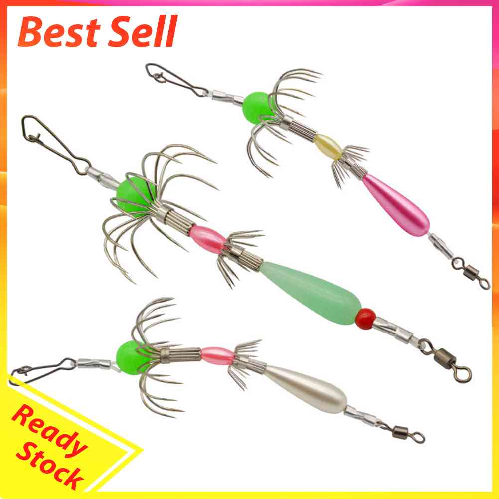 Double Row Cuttlefish Soft Hook Carbon Steel Spineless Squid Hook Fishing Tackle