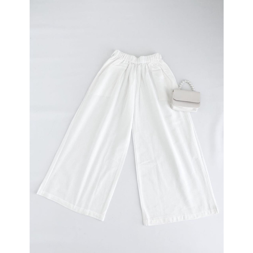 Celana Kulot Highwaist Bahan Premium Linen Wide Leg Cullotes - Linen Cullote Pants - COD