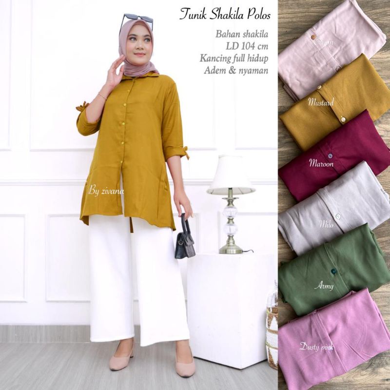 Tunik Polos SHAKILA LD ±110cm //JF4056