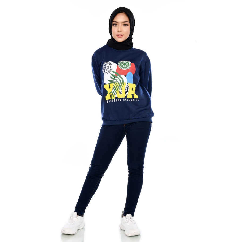 X Urband Sweater Oblong Wanita Ayumi Crewneck A139