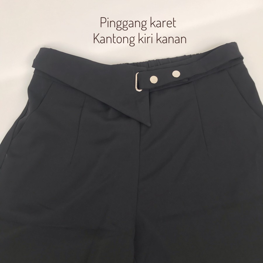 Celana Panjang Kerja Wanita Bahan Kain Hitam Big Size Formal
