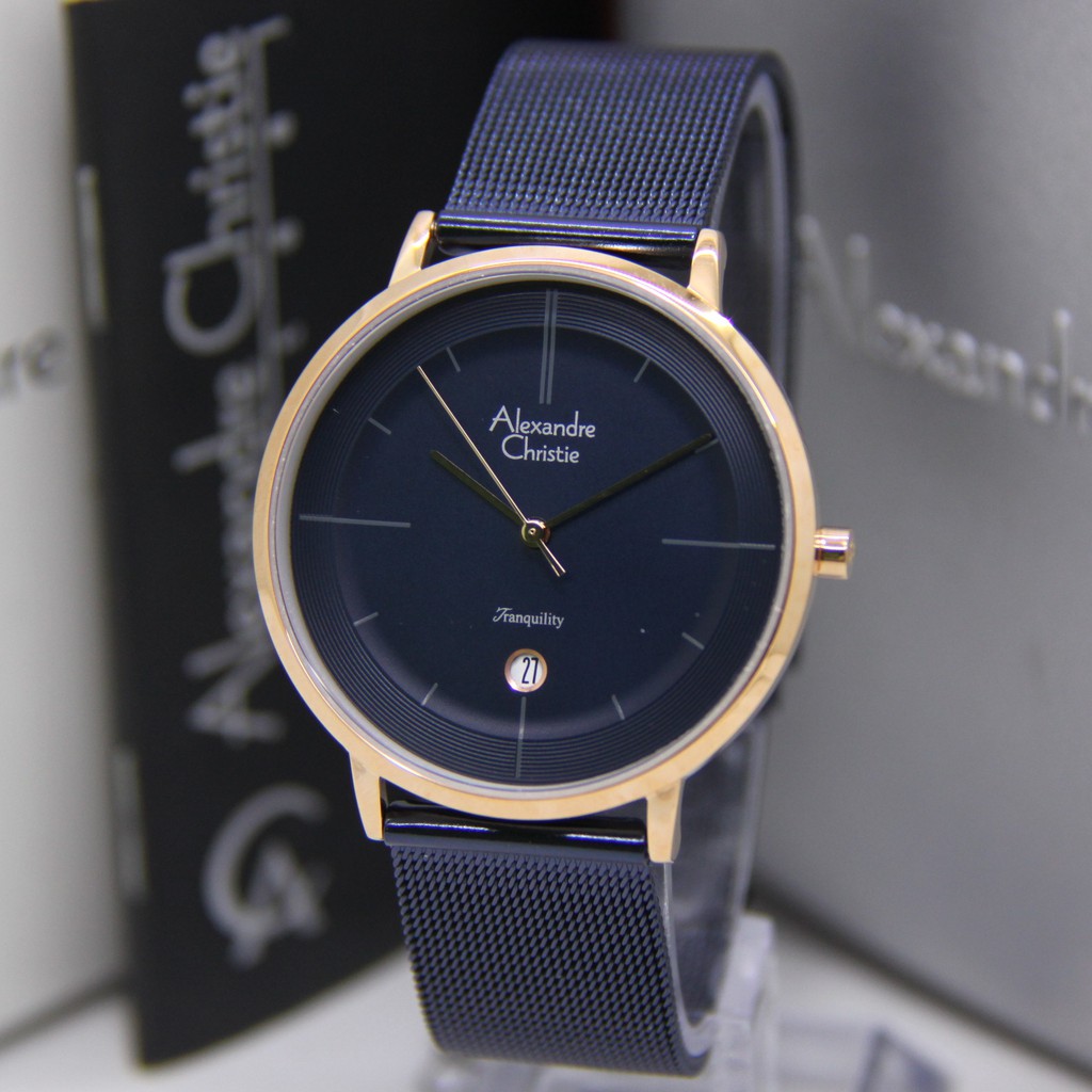 ALEXANDRE CHRISTIE 8627 PRIA BLUE ROSEGOLD ORIGINAL AC8627 AC 8627 JAM TANGAN COWOK ARLOJI COWOK