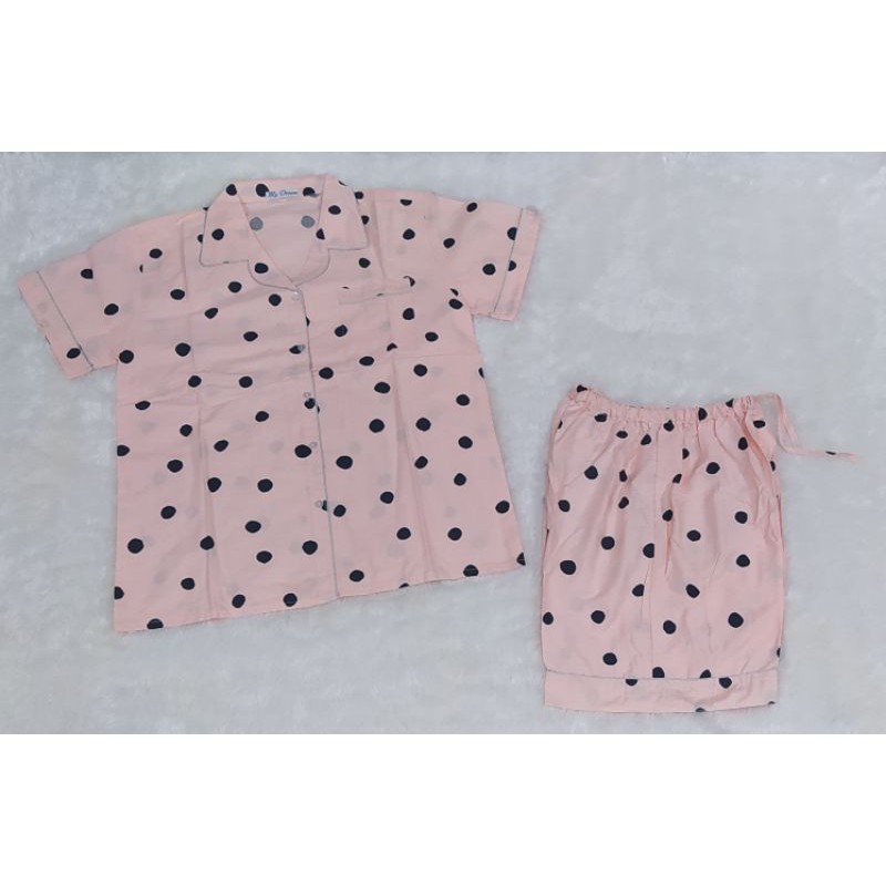 PIYAMA BAHAN KATUN JEPANG PREMIUM - POLKADOT SALEM